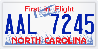 NC license plate AAL7245