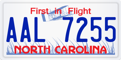 NC license plate AAL7255
