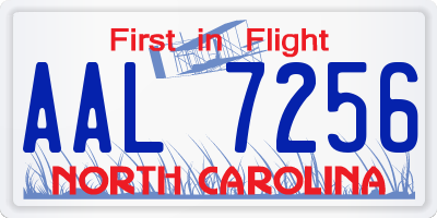 NC license plate AAL7256