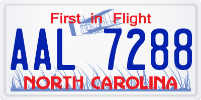 NC license plate AAL7288