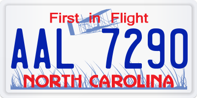 NC license plate AAL7290