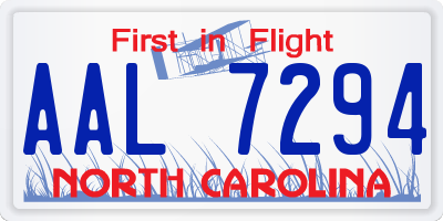 NC license plate AAL7294