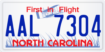 NC license plate AAL7304