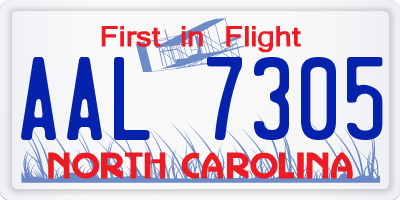 NC license plate AAL7305