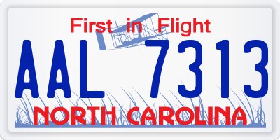 NC license plate AAL7313