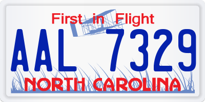 NC license plate AAL7329
