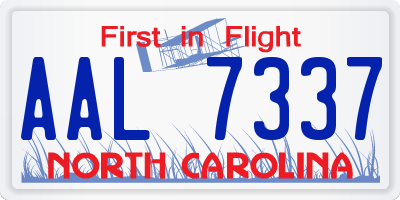 NC license plate AAL7337