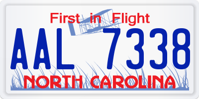 NC license plate AAL7338