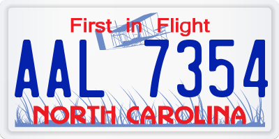 NC license plate AAL7354