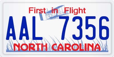 NC license plate AAL7356