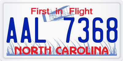 NC license plate AAL7368