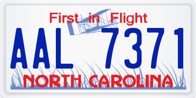 NC license plate AAL7371