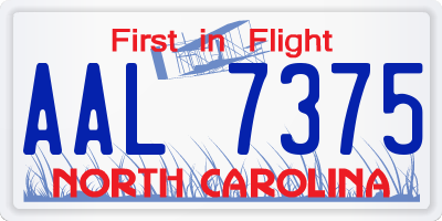 NC license plate AAL7375