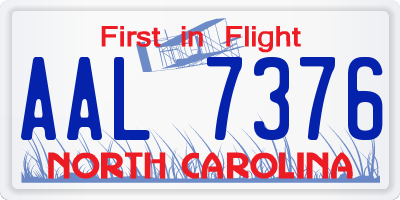 NC license plate AAL7376