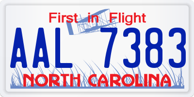 NC license plate AAL7383