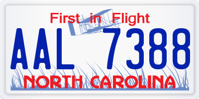 NC license plate AAL7388
