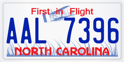 NC license plate AAL7396