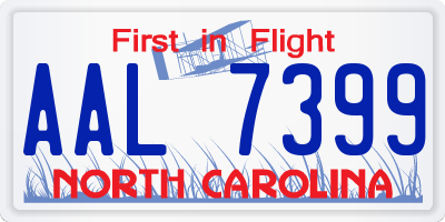 NC license plate AAL7399