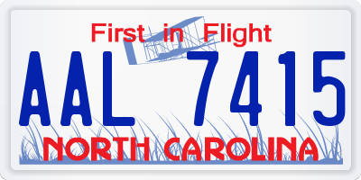 NC license plate AAL7415