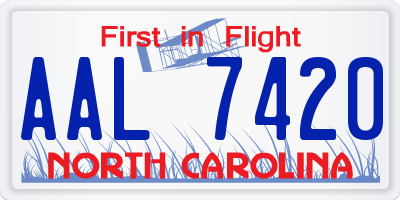 NC license plate AAL7420