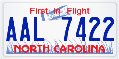 NC license plate AAL7422