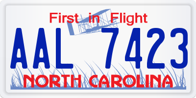 NC license plate AAL7423