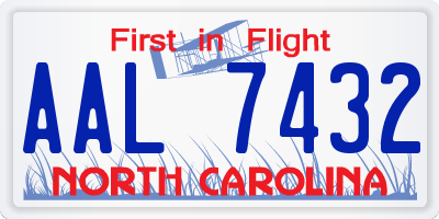 NC license plate AAL7432