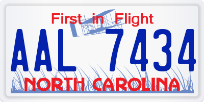 NC license plate AAL7434
