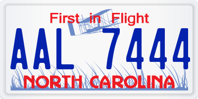 NC license plate AAL7444