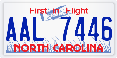 NC license plate AAL7446
