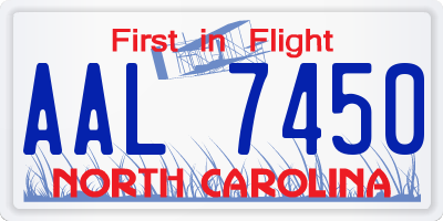 NC license plate AAL7450