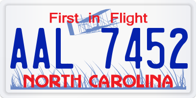 NC license plate AAL7452