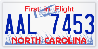 NC license plate AAL7453