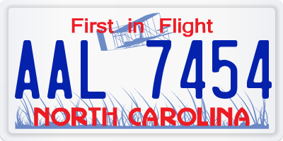 NC license plate AAL7454