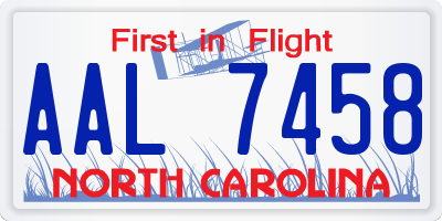 NC license plate AAL7458