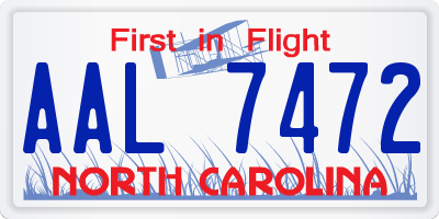 NC license plate AAL7472