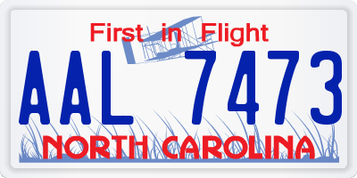 NC license plate AAL7473