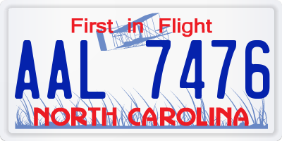 NC license plate AAL7476