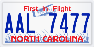 NC license plate AAL7477