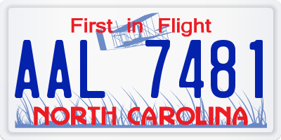 NC license plate AAL7481
