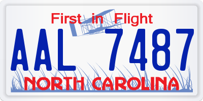 NC license plate AAL7487
