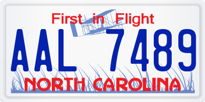 NC license plate AAL7489