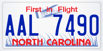 NC license plate AAL7490