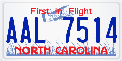 NC license plate AAL7514