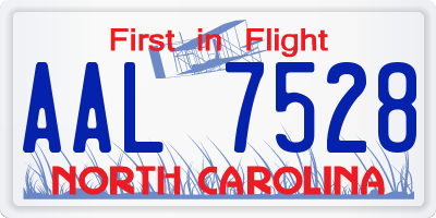NC license plate AAL7528