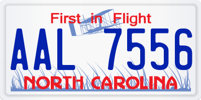 NC license plate AAL7556