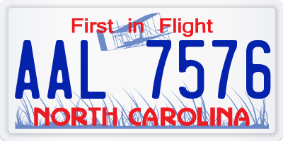 NC license plate AAL7576