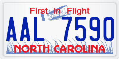 NC license plate AAL7590