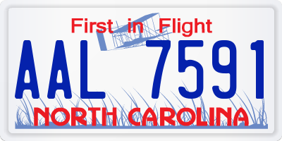 NC license plate AAL7591