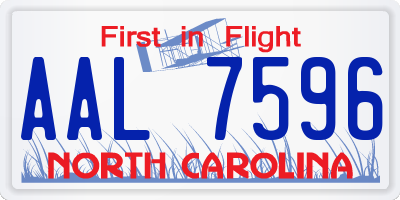 NC license plate AAL7596